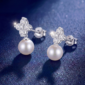 Elegantes Pendientes de Perlas con Carcasa de Plata S925, Joyería de Lujo con Halo de Circones para Mujer, Regalo de Boda, Aniversario - Product Image 3