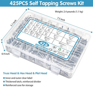 425pcs Stainless Steel Screw Set Phillips Round Countersunk Head Self Tapping Drill Screws Tool Case Kit - Product Image 5