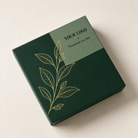 Boîte en carton blanc estampé à chaud, haute, à blocs de couleur, élégante, pour marque privée, coffret cadeau pour feuilles de thé et herbes