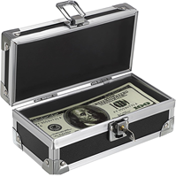 Caisse à monnaie portable simple en alliage d'aluminium verrouillable, boîte de rangement d'argent, plateau à monnaie à une seule rangée, organisateur de billets, tirelire