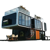 Maison capsule modulaire préfabriquée en acier à double couche moderne de luxe avec panneau sandwich pour une utilisation en extérieur