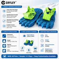 CAYLEY OL-G012 Raquettes à neige en PE en forme de patte d'ours avec sangle de fixation réglable, équipement de marche sur neige d'hiver pour enfants et adultes, logo personnalisé