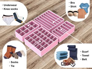 Wholesale 4pack Underwear <b>Drawer</b> Clothing Organizer Fabric Folding Wardrobe Organizer for Baby Clothes Bras - Product Image 3