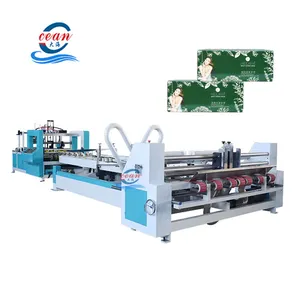Ocean corrugated carton making machine automatic folding gluing machinery