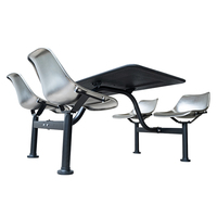 Chaises et Tables de Restaurant Moderne 4 Places Acier Inoxydable Métal École Supermarché Hôpital Ensemble de Salle à Manger Personnalisable