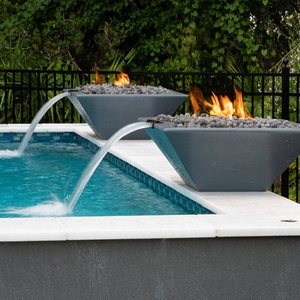 Cascade d'eau et de feu en acier inoxydable Water Faery <span class=keywords><strong>pour</strong></span> <span class=keywords><strong>piscine</strong></span> de jardin moderne, effet paysager spectaculaire - Product Image 5