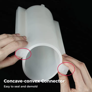 Cylindre savon moule ensemble 10 pièces kaléidoscope tirer à travers savon moule ensemble 1000ml/35oz Silicone colonne moule pour bricolage savons bougies - Product Image 4