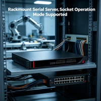 Servidor en Rack de 16 Puertos RS485 RS422 a TCP/IP, 1U, 19 Pulgadas, Doble LAN, Modo Transparente, 40-75C, IP40