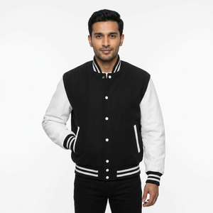 Veste bomber en satin personnalisée OEM, style universitaire, noir et vert, pour hommes et femmes, vêtements décontractés, 280 GSM, en promotion. - Product Image 1