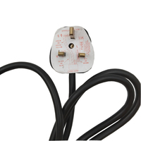 Multiprise noire 4 prises UK, 13A BS1363 avec interrupteurs individuels, rallonge électrique
