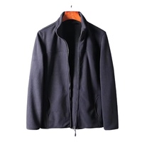 Veste polaire douce à fermeture éclair pour hommes, légère et personnalisée Veste décontractée d'extérieur d'hiver Manteau avec poches zippées