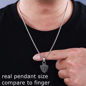 Fashion Jewelry Necklace Pendant Necklace Jewelry For Women Fine Jewelry Necklace Stainless Steel Necklace Perfume <b>Cross</b> Shield - Product Image 2