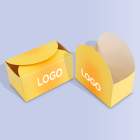 Vente flash - Boîte en papier recyclé de petite taille jaune avec logo personnalisé pour mini-beignets, gâteaux, sushis, desserts, emballage individuel