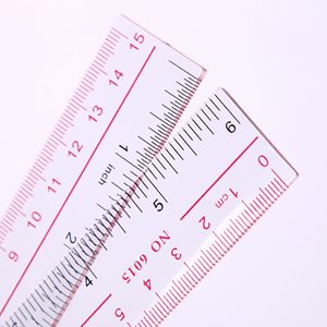 Commercio all'ingrosso speranza JS-6015 righello in plastica trasparente addensato doppio colore 15/20/30cm per studenti protezione degli occhi comodo - Product Image 1