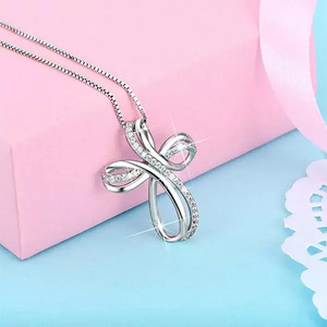Collar con Colgante de Anillo Mobius Micro Pavimentado para Mujer, Cadena Elegante para Clavícula, Joyería de Moda - Product Image 4