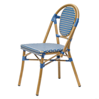 Ensemble de chaises et de table en rotin d'aluminium pour café en plein air portable