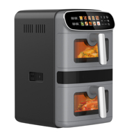 Penjualan Terlaris Desain Baru Oven Penggorengan Udara Digital Bebas Minyak Dua Susun dengan Kapasitas Besar 12L untuk Rumah Tangga