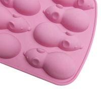 Moule en silicone antiadhésif de qualité alimentaire en forme de rat mignon pour chocolat, bonbons, bonbons gélifiés, glaçons, savon fait main et bougies