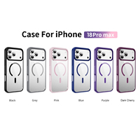 Transparante hoes met ingebouwde magnetische ring voor iPhone 16 17 18 Pro Max, zachte TPU bumper, verhoogde lensbescherming, schokbestendig, draadloos opladen mogelijk