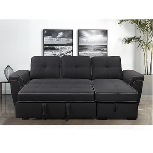Thiết kế hiện đại góc ghế sofa L Hình dạng cắt vải 2P + Chaise với lưu trữ phòng khách sofa - Product Image 4