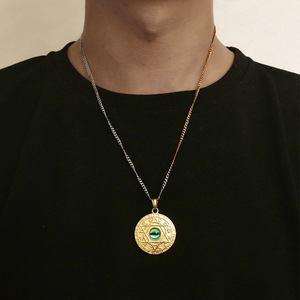 Collier à pendentif sur le thème des constellations, en acier inoxydable, bicolore, bijoux pour hommes, cadeau SP898 - Product Image 3