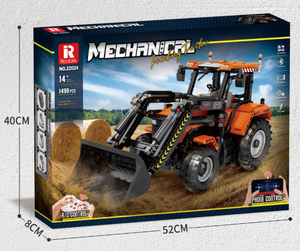 Reobrix 22024 1496 pièces Ensemble <span class=keywords><strong>de</strong></span> blocs <span class=keywords><strong>de</strong></span> construction en plastique ABS Tracteur <span class=keywords><strong>de</strong></span> chargement RC Jouet électronique télécommandé 2.4G Véhicule d'ingénierie - Product Image 6