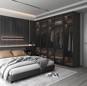 Moderno Blak/Brown Armario Bedroom_wardrobe_closet Juegos de dormitorio Armario - Product Image 4