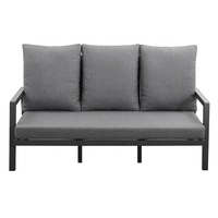 moderne noir Patio 4 pièces ensemble de conversation meubles extérieur jardin Teslin canapé en aluminium avec table basse haute