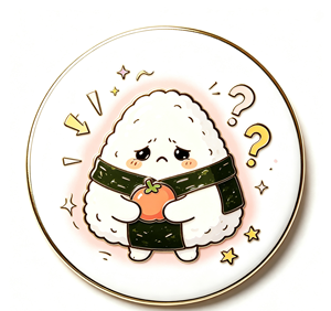 Cute Onigiri Enamel <b>Pin</b> Round Metal Craft Food Character <b>Badge</b> for Gift and Bag Decoration - Product Image 1
