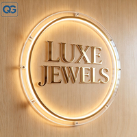 Enseigne lumineuse LED personnalisée avec logo, enseigne néon acrylique brillante, enseigne murale rétroéclairée 3D pour réception, enseigne LED illuminée pour entreprise