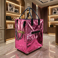 Sac de courses pliable à roulettes multi-tailles réutilisable avec poignée et fermeture éclair pour les courses, la lessive, les voyages, le déménagement et le rangement