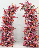 Arco de Flores en Forma de Cuerno para Decoración de Bodas, Arco de Flores Artificiales de Color Rosa para Bodas y San Valentín, Gran Venta
