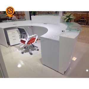 Nuovo disegno informazioni contatore man-made pietra semi cerchio reception contatore per il salone - Product Image 3