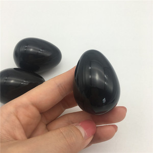 Huevos de cristal de obsidiana para mujer, Gema Natural, piedra pulida, cuarzo negro, para regalo - Product Image 4