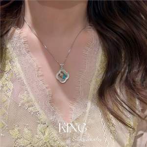 Collier en argent S925 avec perle, style fenêtre fleurie, pour un usage quotidien, unisexe, de la marque King Silver Jewelry - Product Image 4
