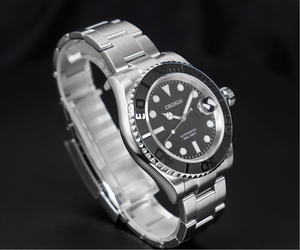 <span class=keywords><strong>Cronos</strong></span> L6018 Hombres Sub Diver Relojes mecánicos 40mm Bisel de cerámica bidireccional 20ATM Resistente al agua Pulsera completamente cepillada - Product Image 2