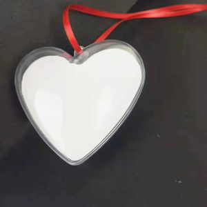 Nouveau <span class=keywords><strong>Noël</strong></span> Ornement Coeur <span class=keywords><strong>Boule</strong></span> En Plastique Amour Cadeau Personnalisé <span class=keywords><strong>Photo</strong></span> Décoration Pour L'impression Par Sublimation - Product Image 3