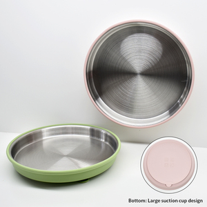 Nouvelle assiette d'alimentation en silicone pour enfants au design moderne avec ventouse en acier inoxydable 304 pour bébé - Product Image 4