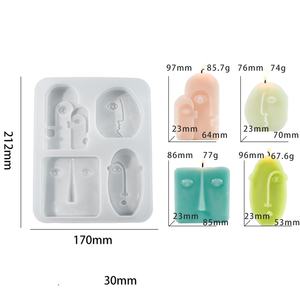 Top vente bricolage Silicone colle moule pour même dessiner visage gypse aromathérapie <span class=keywords><strong>bougie</strong></span> gâteau outils nouveauté - Product Image 3
