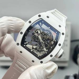 Montre mécanique lumineuse étanche pour homme, tendance et personnalisée, avec grand cadran en céramique blanche 055 et mouvement squelette, idéale pour le sport - Product Image 3
