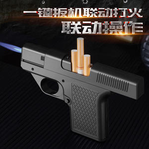 Accendino a Forma di Pistola Antivento in Confezione con Tre Tipi di Sigarette: Spesse, Medie e Sottili. - Product Image 4