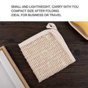 Custom Logo Clean Cloth Natural Sisal Washing Cloth Bathroom Towel Household Muli-Use Wipes Linen Hemp Cotton Cleaning <b>Washcloth</b> - Product Image 5