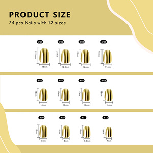 High-end 24pcs <strong>Detachable</strong> Nail Art <strong>Patches</strong> Wholesale Customizable Pure Gold Color Cartoon Style for Fingers - Product Image 4