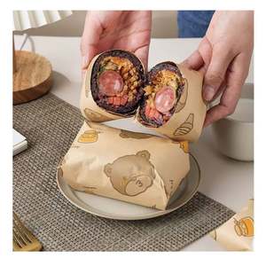 Papier ciré en gros pour hamburgers, emballage alimentaire blanc avec touches dorées, papier sulfurisé pour charcuterie, papier de cuisson enduit de cire - Product Image 6