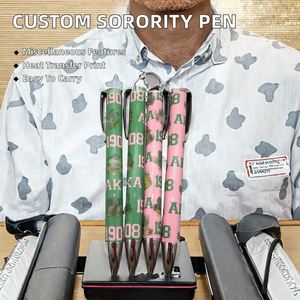 Greek Sorority Custom <b>White</b> Ballpoint <b>Pen</b> Plastic with Metal Heat Transfer Sublimation Personalized for Students in School - Product Image 3