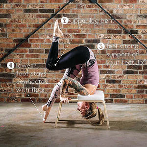 Banc d'inversion <span class=keywords><strong>de</strong></span> yoga en bois <span class=keywords><strong>de</strong></span> qualité supérieure avec coussins-Équipement <span class=keywords><strong>de</strong></span> fitness à domicile robuste pour étirer et soulager les douleurs dorsales - Product Image 2