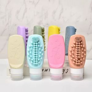 Travel Refillable Silicone <b>Bottle</b> Multi-Function Face & Hair Wash <b>Brush</b> Soft Squeeze Customizable - Product Image 1