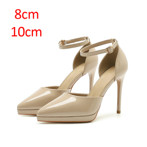 Nouvelles sandales d'été ajourées pour femmes à bout pointu et talons aiguilles fins, avec bride simple - Product Image 4