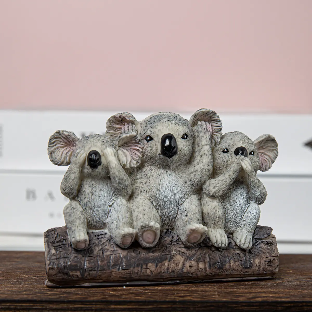 Wholesale other home decor items no see no listen no speak conjoined koala figurine resin statue table decorative accents piece