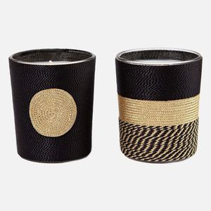 Ensemble diffuseur de parfum et bougie en verre rond tressé noir pour la décoration intérieure - Product Image 4